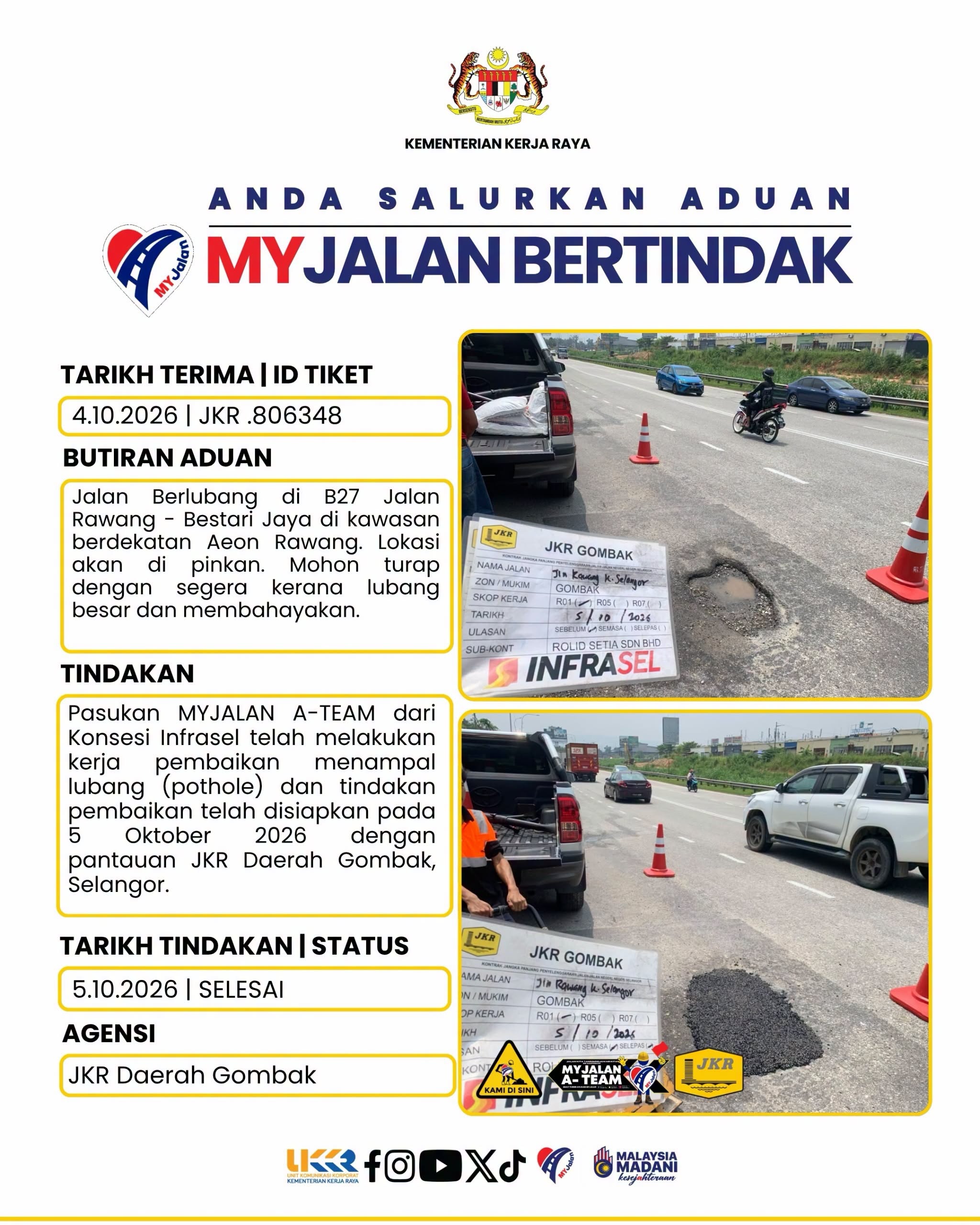 5 Oktober 2026 - JKR Daerah Gombak